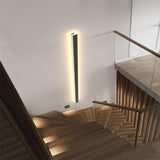 Modern Minimalist Black Outdoor LED Wall Sconce IP65 Waterproof Long Strip Porch Light