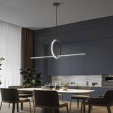 Modern Minimalist Black Ring LED Chandelier for Dining Room with 3 Step Dimming