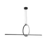Modern Minimalist Black Ring LED Chandelier for Dining Room with 3 Step Dimming