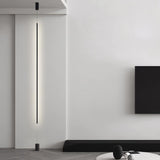 Modern Minimalist Black Slim Vertical LED Pendant Lamp for Contemporary Interiors
