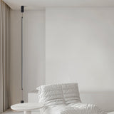 Modern Minimalist Black Slim Vertical LED Pendant Lamp for Contemporary Interiors