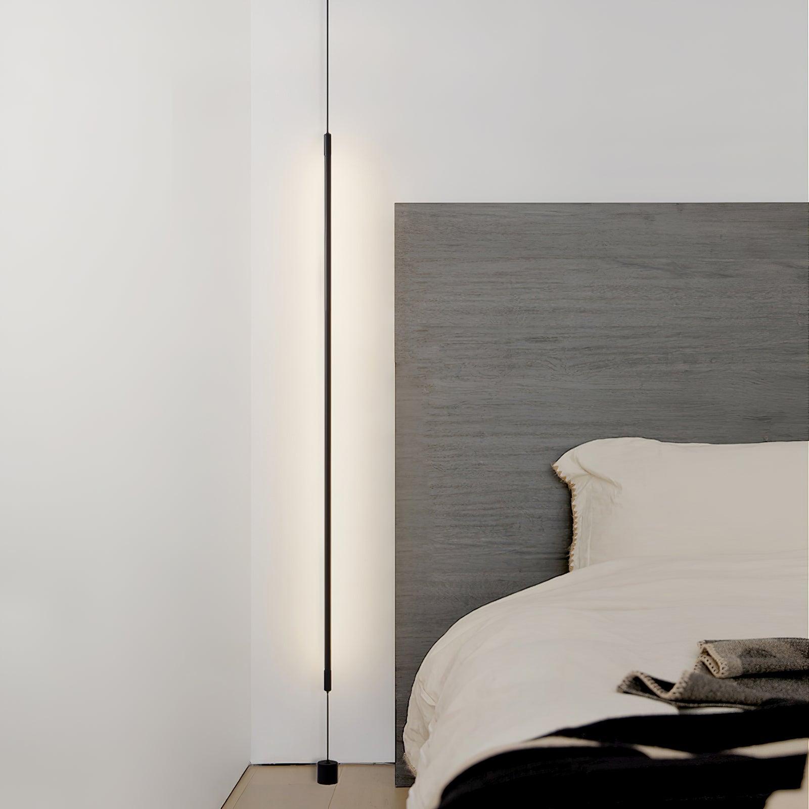 Modern Minimalist Black Slim Vertical LED Pendant Lamp for Contemporary Interiors