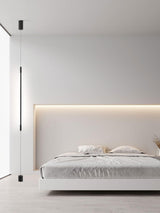 Modern Minimalist Black Slim Vertical LED Pendant Lamp for Contemporary Interiors