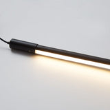 Modern Minimalist Black Slim Vertical LED Pendant Lamp for Contemporary Interiors