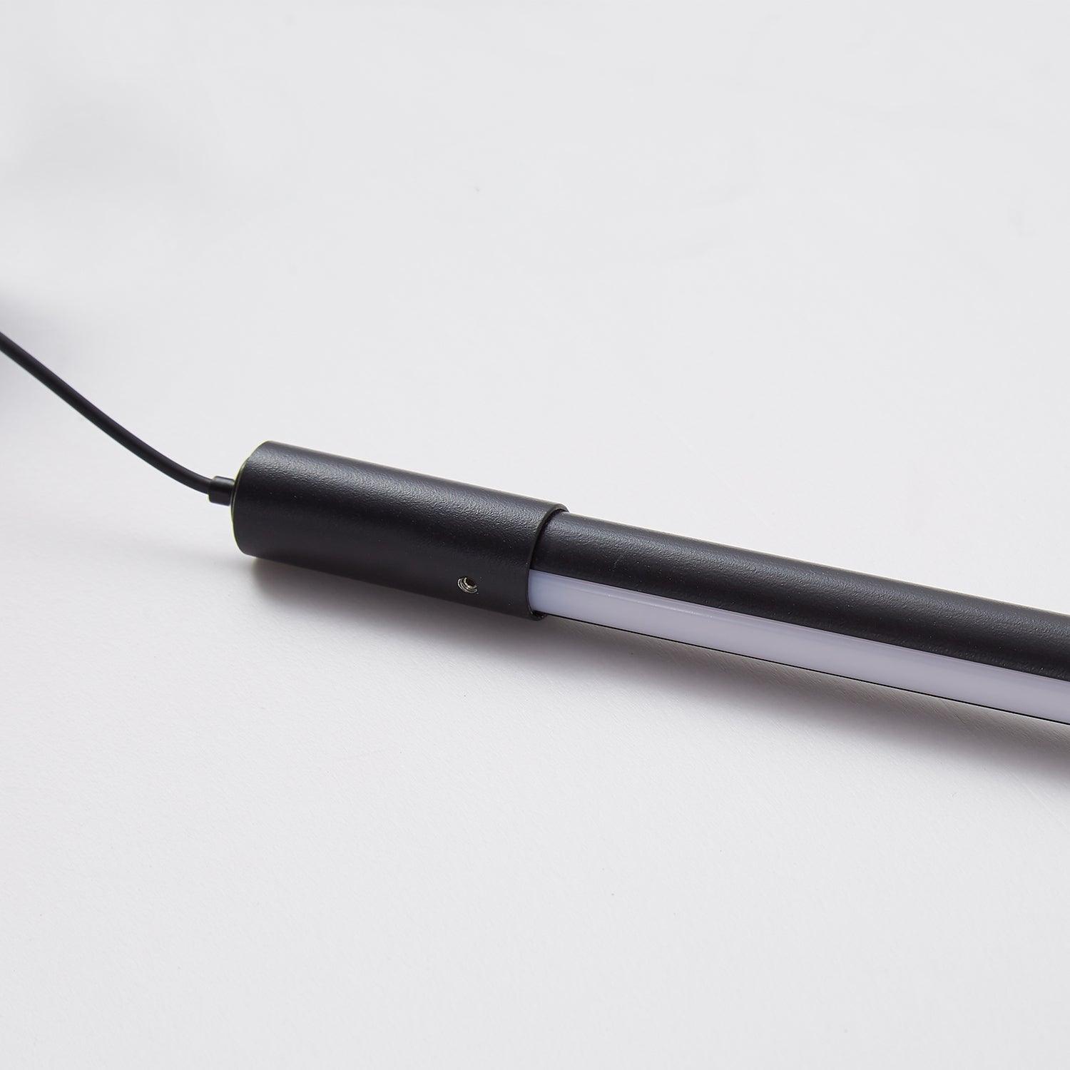 Modern Minimalist Black Slim Vertical LED Pendant Lamp for Contemporary Interiors