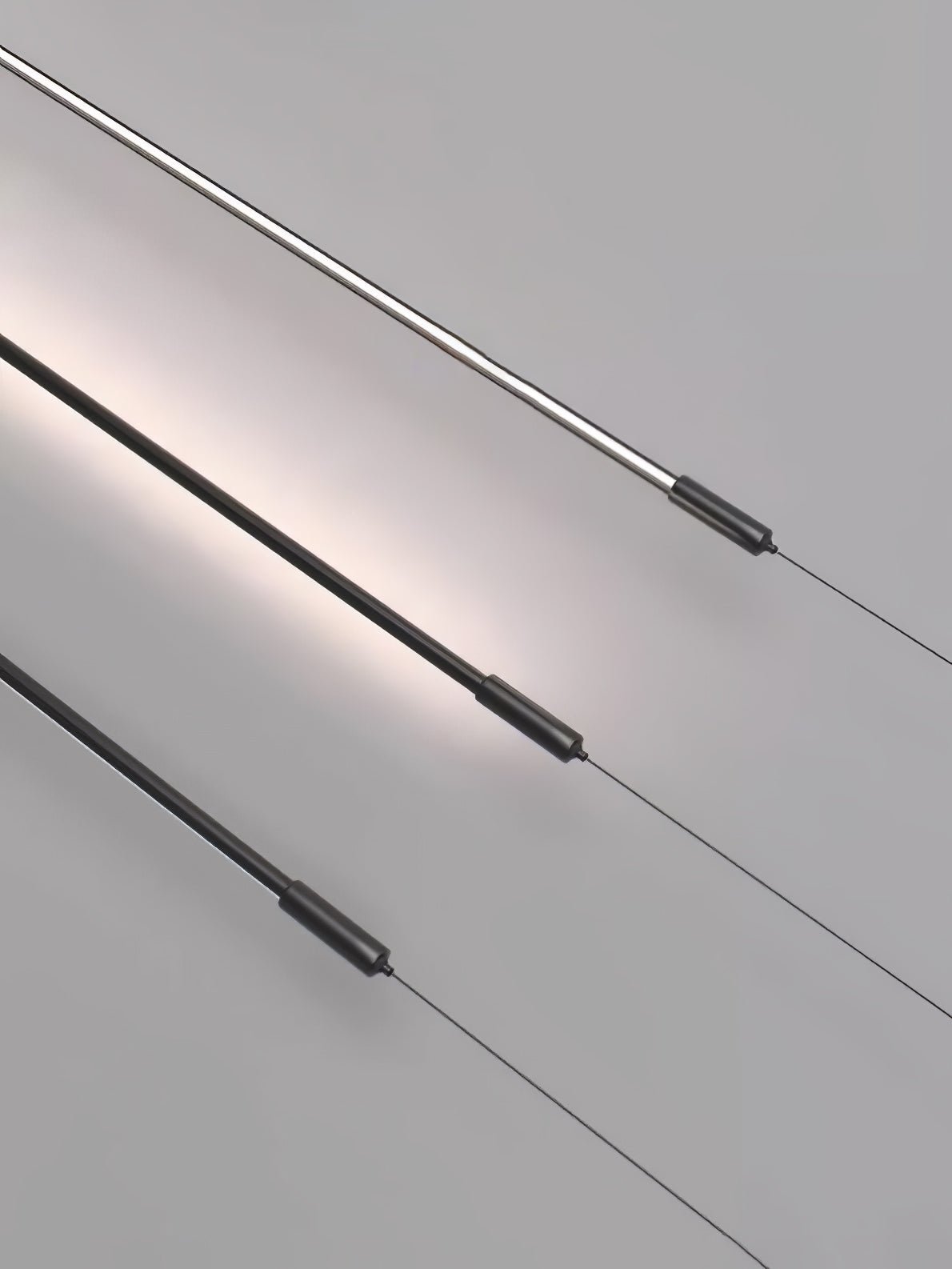 Modern Minimalist Black Slim Vertical LED Pendant Lamp for Contemporary Interiors