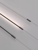 Modern Minimalist Black Slim Vertical LED Pendant Lamp for Contemporary Interiors