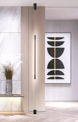 Modern Minimalist Black Slim Vertical LED Pendant Lamp for Contemporary Interiors