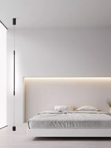 Modern Minimalist Black Slim Vertical LED Pendant Lamp for Contemporary Interiors