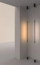 Modern Minimalist Black Slim Vertical LED Pendant Lamp for Contemporary Interiors