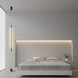 Modern Minimalist Black Slim Vertical LED Pendant Lamp for Contemporary Interiors