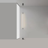 Modern Minimalist Black Slim Vertical LED Pendant Lamp for Contemporary Interiors