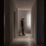 Modern Minimalist Black Slim Vertical LED Pendant Lamp for Contemporary Interiors