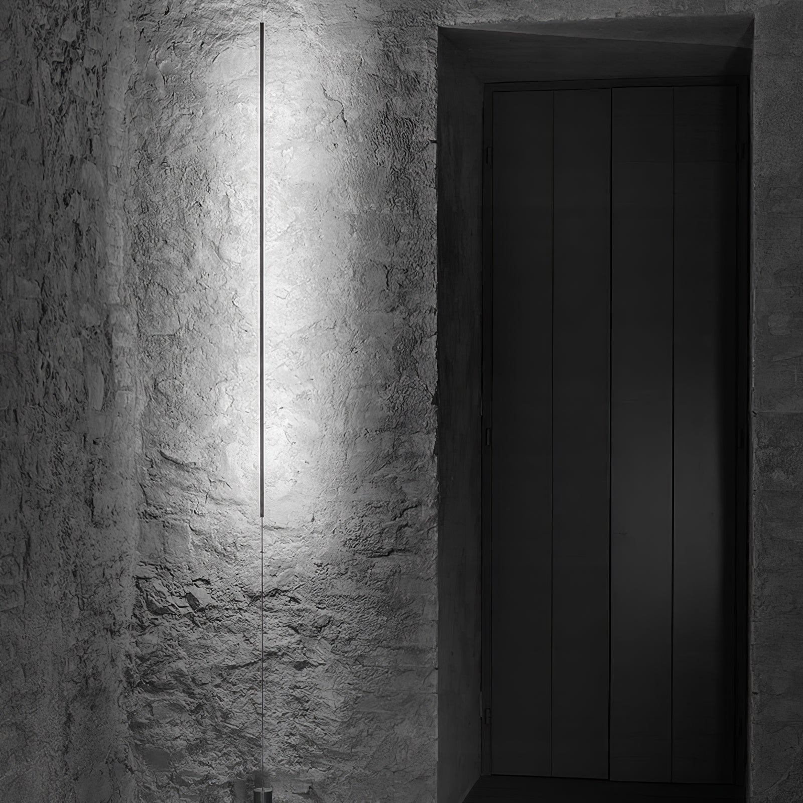 Modern Minimalist Black Slim Vertical LED Pendant Lamp for Contemporary Interiors