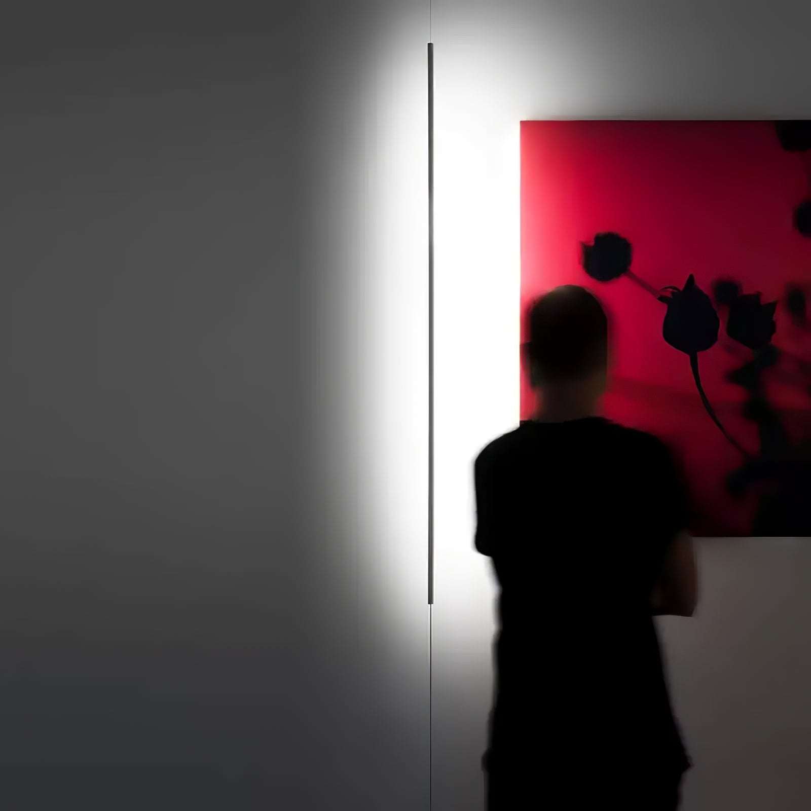 Modern Minimalist Black Slim Vertical LED Pendant Lamp for Contemporary Interiors