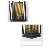 Modern Minimalist Black Solar LED Landscape Lantern with Striped Design Outdoor Path Light