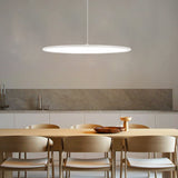 Modern Minimalist Circle Linear LED Pendant Light with Slender Wire Suspension
