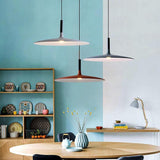 Modern Minimalist Circular LED Pendant Light Round Metal Hanging Fixture for Island