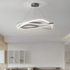 Modern Minimalist Circular Wave Ring LED Chandelier with Three Step Dimming Nordic Style Pendant Lighting