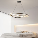 Modern Minimalist Circular Wave Ring LED Chandelier with Three Step Dimming Nordic Style Pendant Lighting