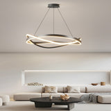 Modern Minimalist Circular Wave Ring LED Chandelier with Three Step Dimming Nordic Style Pendant Lighting