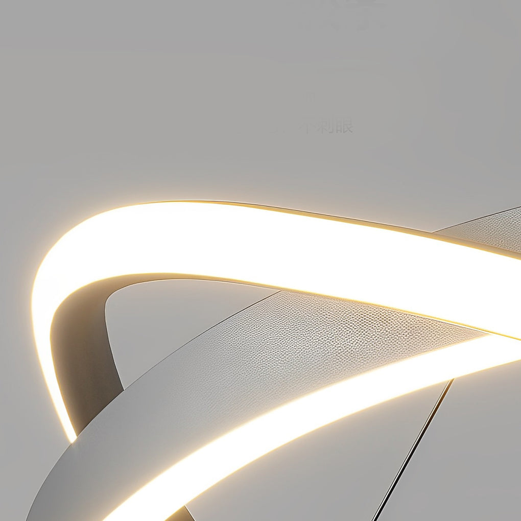 Modern Minimalist Circular Wave Ring LED Chandelier with Three Step Dimming Nordic Style Pendant Lighting