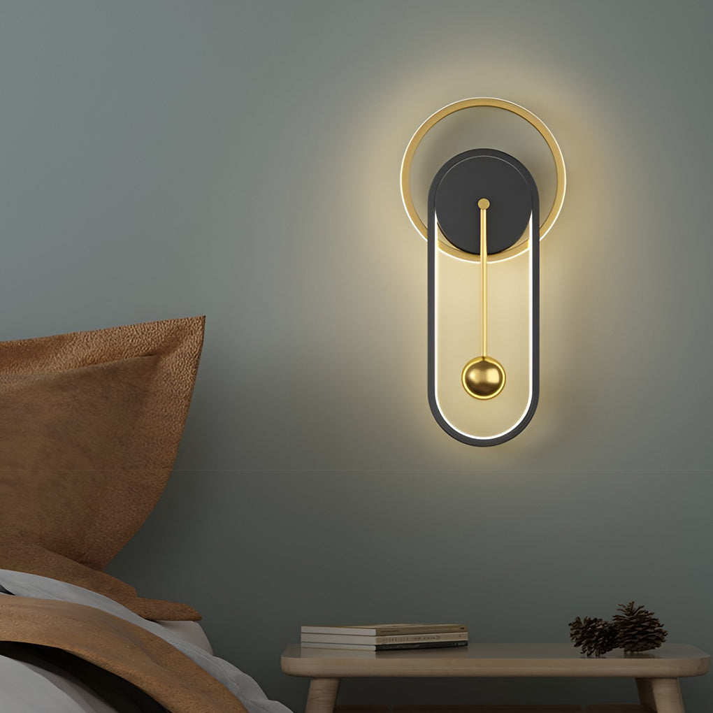 Modern Minimalist Clock Design LED Wall Lamp Warm White Indoor Sconce Lighting for Bedroom and Living Room