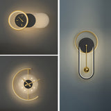 Modern Minimalist Clock Design LED Wall Lamp Warm White Indoor Sconce Lighting for Bedroom and Living Room