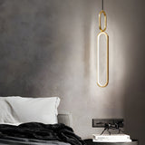 Modern Minimalist Copper LED Pendant Light with 3 Step Dimming Oval Ring Design for Dining Room