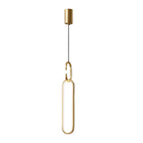 Modern Minimalist Copper LED Pendant Light with 3 Step Dimming Oval Ring Design for Dining Room
