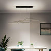 Modern Minimalist Curved Wave LED Pendant Light Linear Dining Room Island Chandelier Lighting