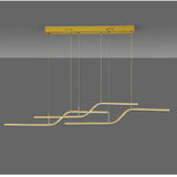Modern Minimalist Curved Wave LED Pendant Light Linear Dining Room Island Chandelier Lighting