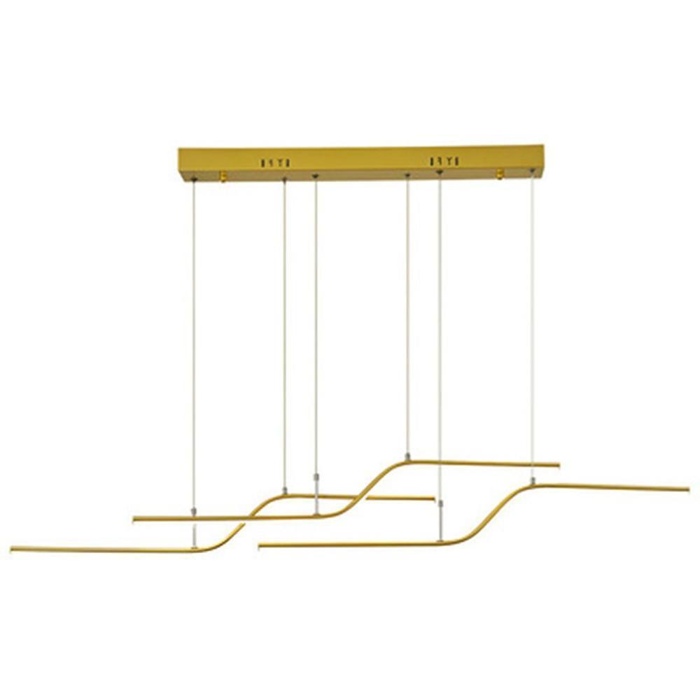 Modern Minimalist Curved Wave LED Pendant Light Linear Dining Room Island Chandelier Lighting