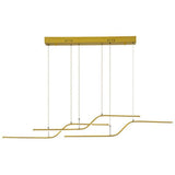 Modern Minimalist Curved Wave LED Pendant Light Linear Dining Room Island Chandelier Lighting