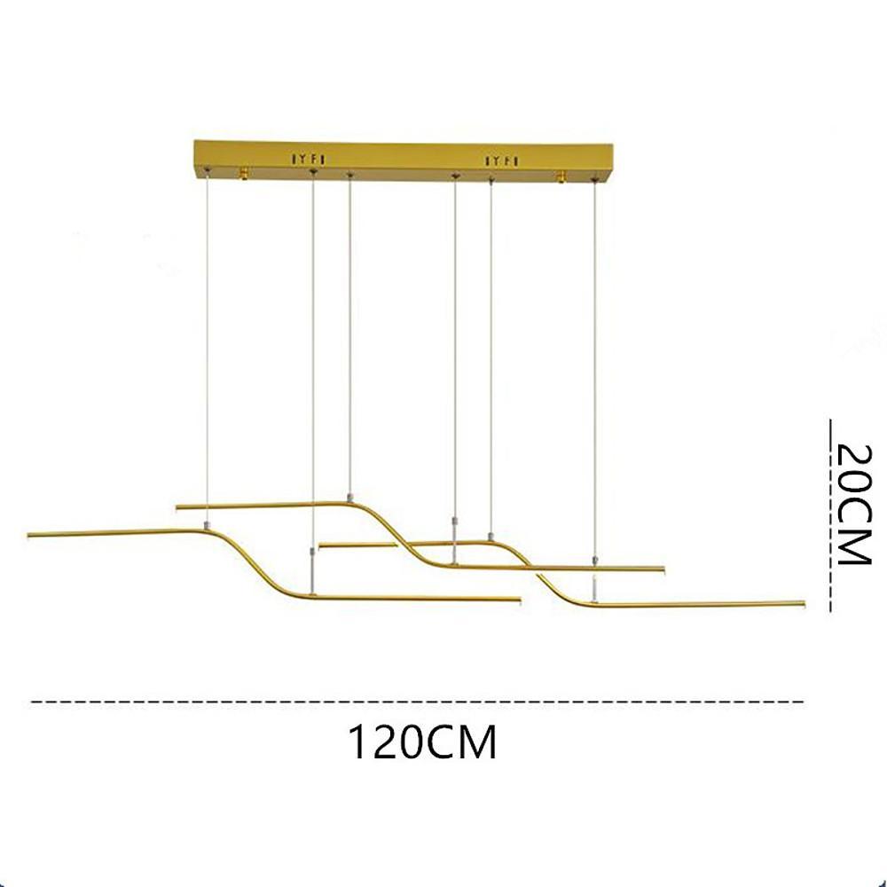 Modern Minimalist Curved Wave LED Pendant Light Linear Dining Room Island Chandelier Lighting