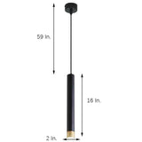 Modern Minimalist Cylinder LED Pendant Light Slender Metal Island Hanging Lighting