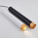 Modern Minimalist Cylinder LED Pendant Light Slender Metal Island Hanging Lighting