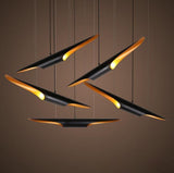 Modern Minimalist Cylindrical Pipe Pendant Light in Matte Black and Gold Finish