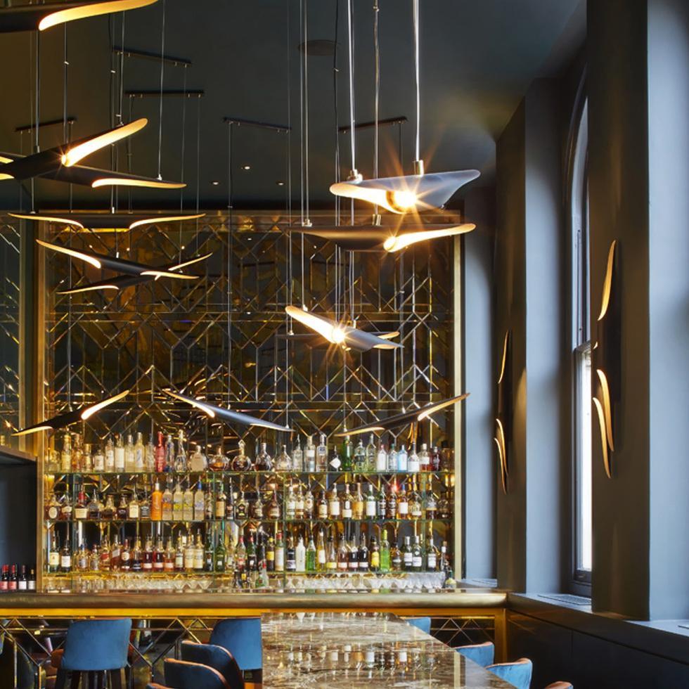 Modern Minimalist Cylindrical Pipe Pendant Light in Matte Black and Gold Finish