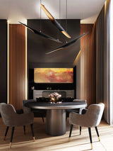 Modern Minimalist Cylindrical Pipe Pendant Light in Matte Black and Gold Finish