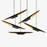 Modern Minimalist Cylindrical Pipe Pendant Light in Matte Black and Gold Finish