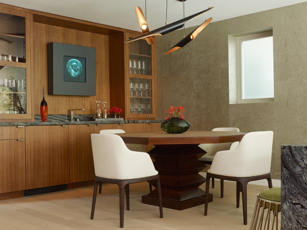 Modern Minimalist Cylindrical Pipe Pendant Light in Matte Black and Gold Finish