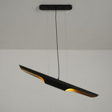 Modern Minimalist Cylindrical Pipe Pendant Light in Matte Black and Gold Finish