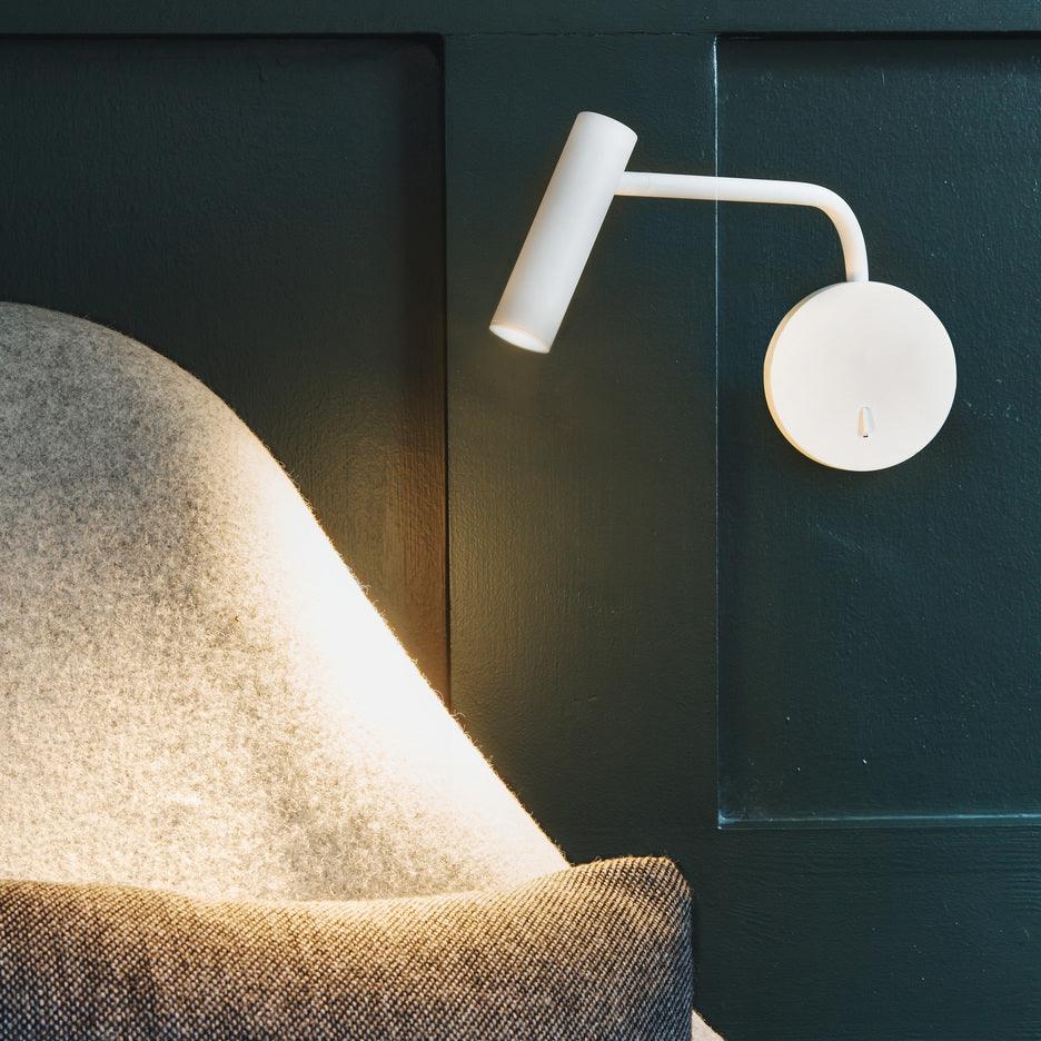 Modern Minimalist Disc LED Wall Sconce Set with Adjustable Pivoting Arm for Bedside Reading