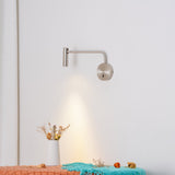 Modern Minimalist Disc LED Wall Sconce Set with Adjustable Pivoting Arm for Bedside Reading