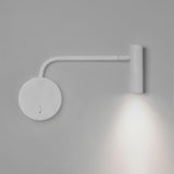 Modern Minimalist Disc LED Wall Sconce Set with Adjustable Pivoting Arm for Bedside Reading