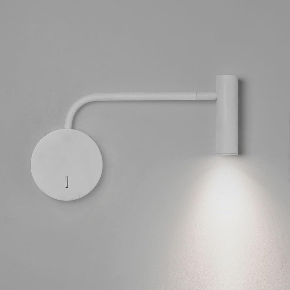 Modern Minimalist Disc LED Wall Sconce Set with Adjustable Pivoting Arm for Bedside Reading