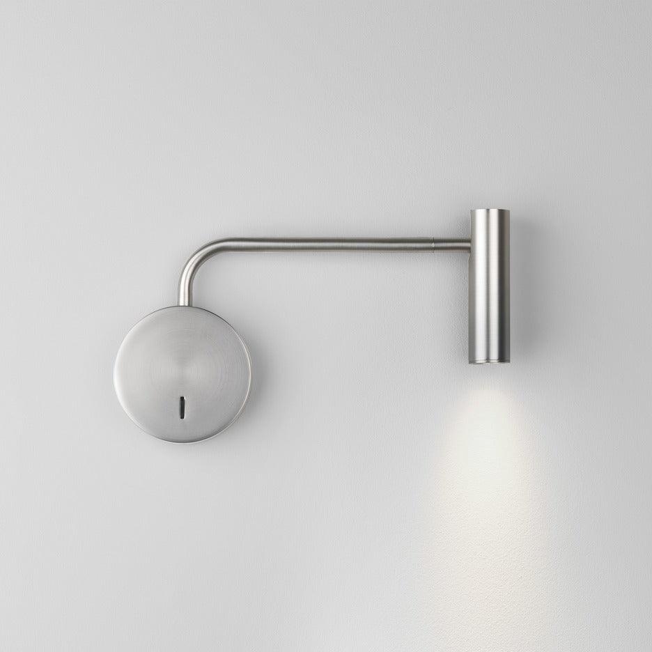 Modern Minimalist Disc LED Wall Sconce Set with Adjustable Pivoting Arm for Bedside Reading