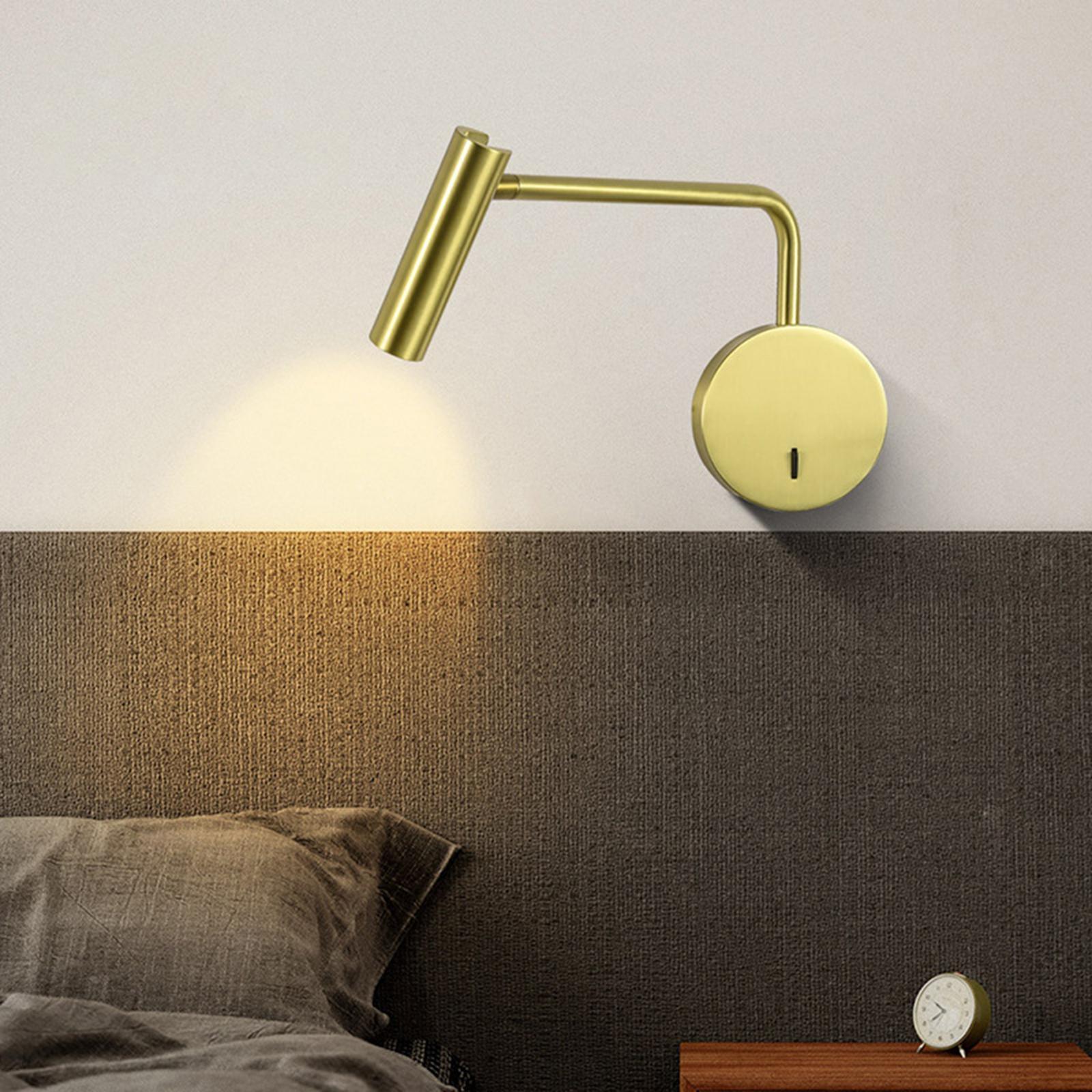 Modern Minimalist Disc LED Wall Sconce Set with Adjustable Pivoting Arm for Bedside Reading