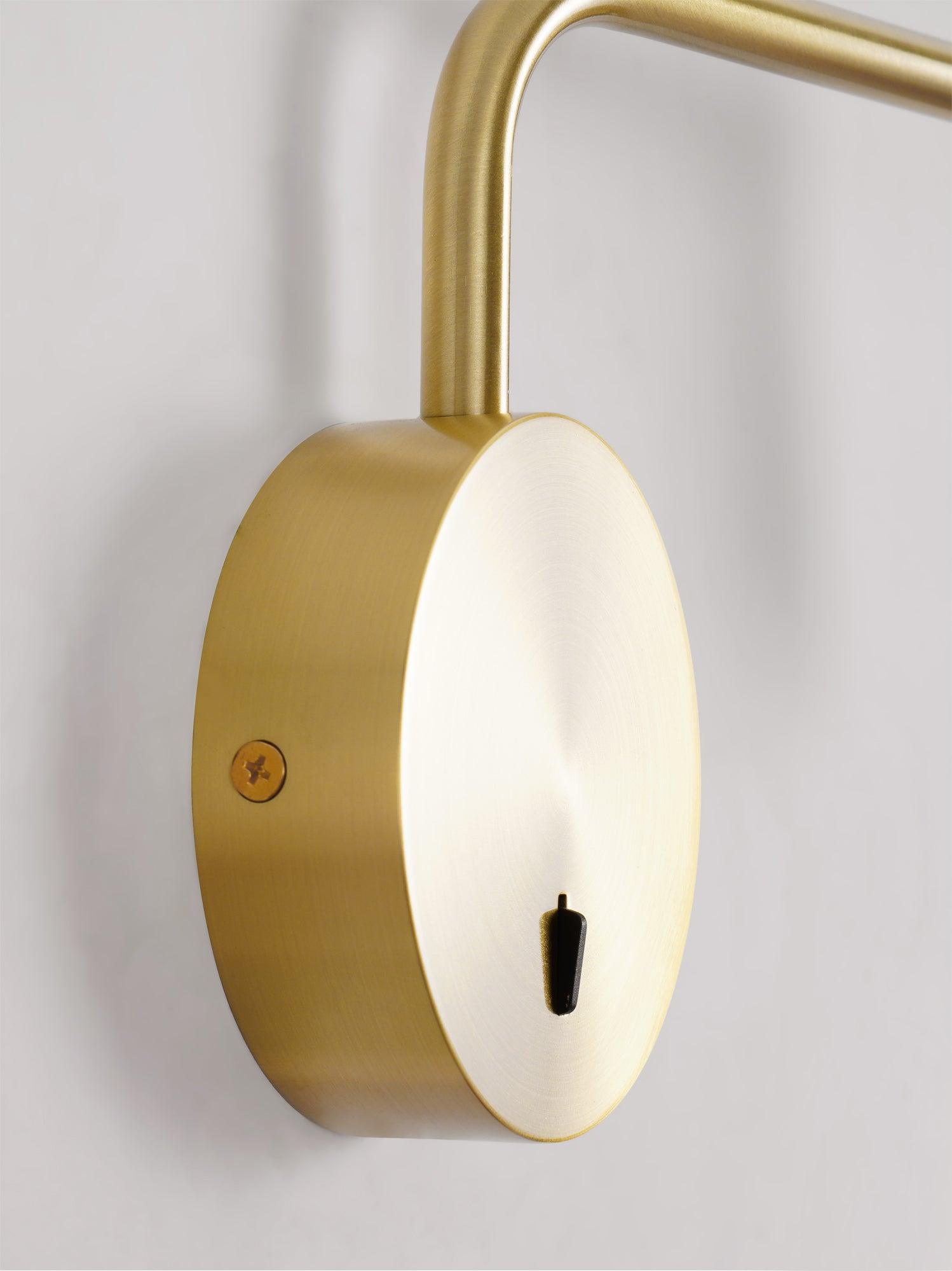 Modern Minimalist Disc LED Wall Sconce Set with Adjustable Pivoting Arm for Bedside Reading